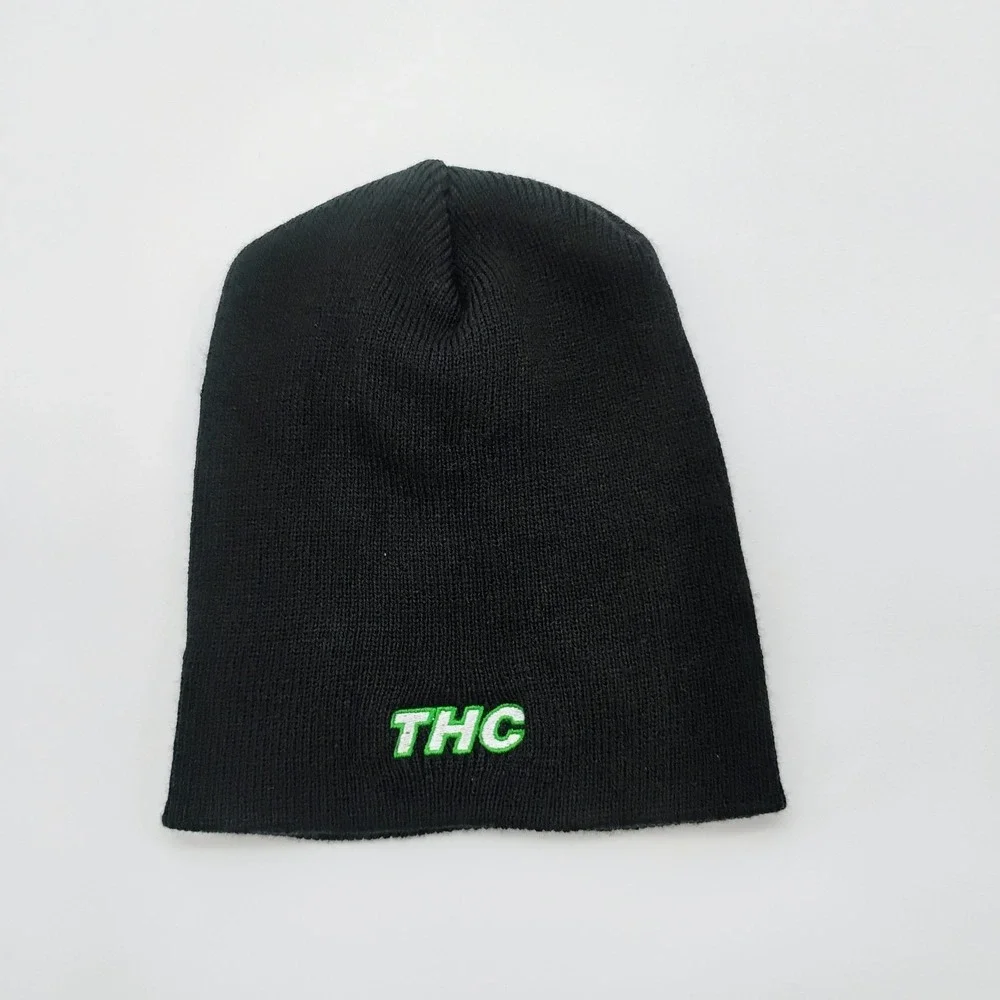 THC Humboldt Black Beanie Vintage 1990's California Grown Hat Embroidered